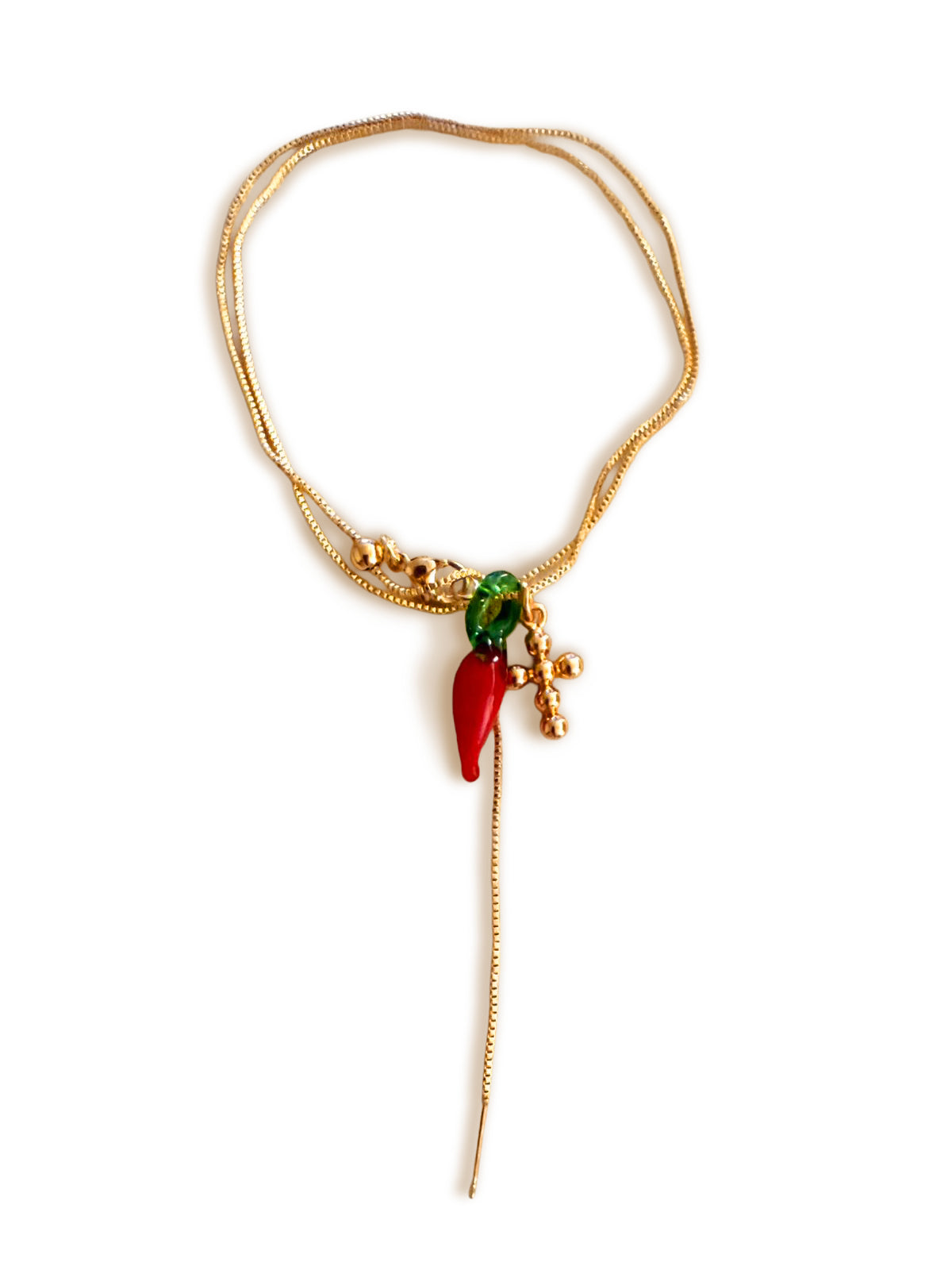 Collar Doble Cadena Ajíes Esmaltados (EHJCOLAJI02)