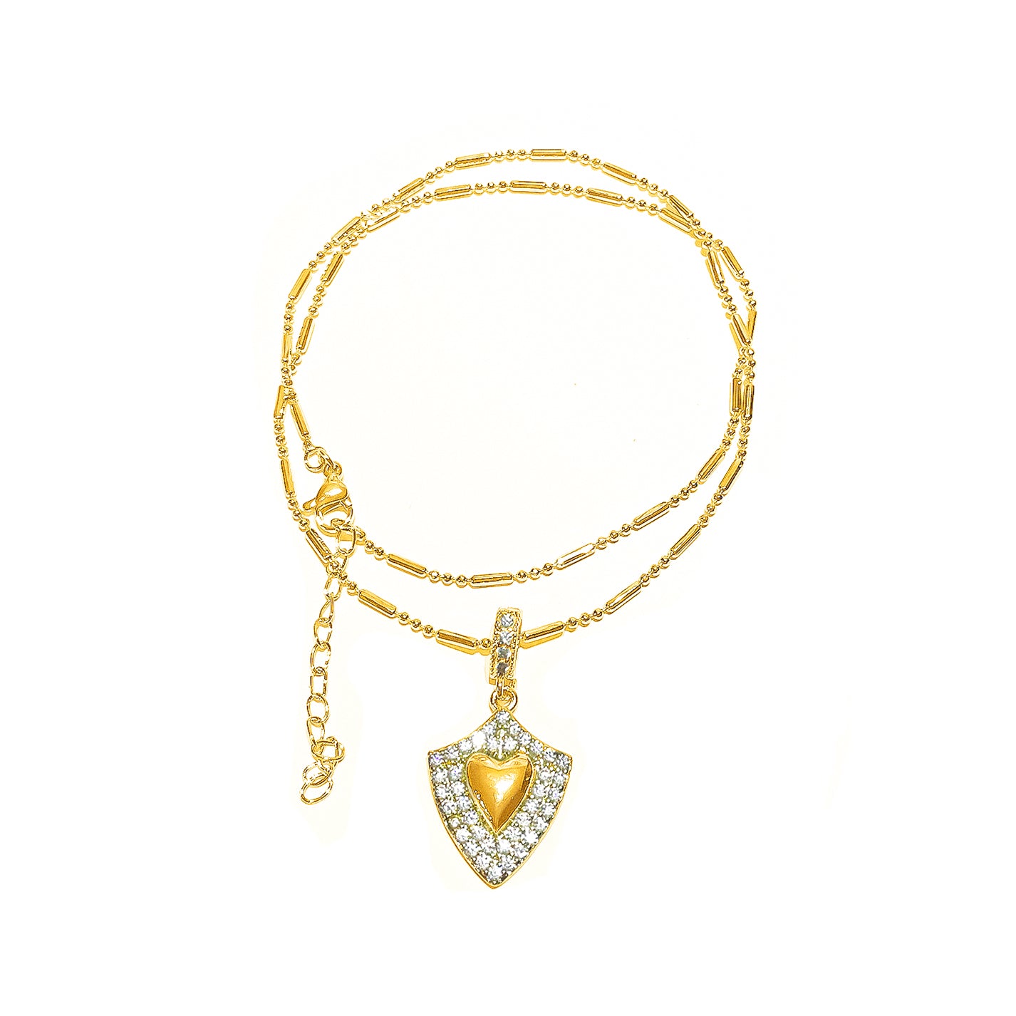 Collar aplicación corazón bañada en oro (CP05)