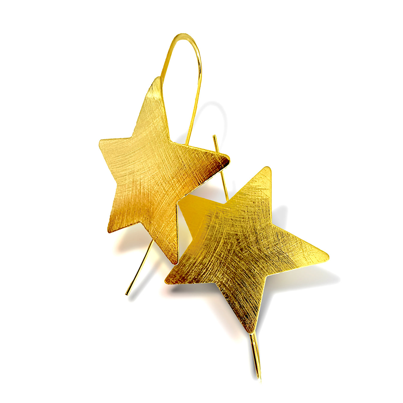 Aros Estrella Largos Bañados en Oro (EHJARES)